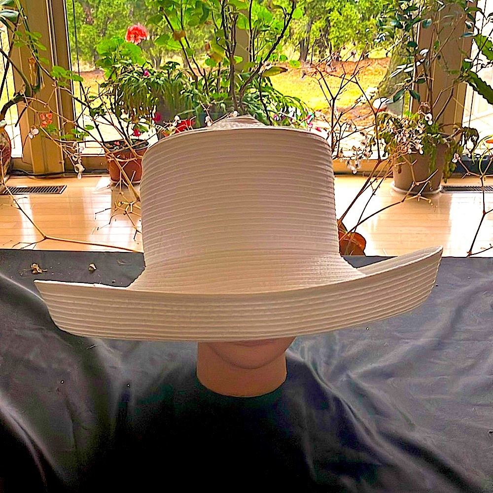 Chic White Satin Ribbon Wide-Brim Hat